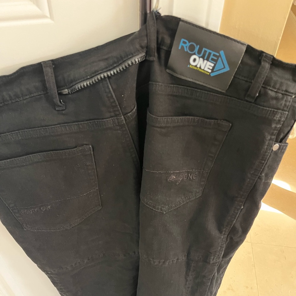 Route One Black Motorcycle Jeans